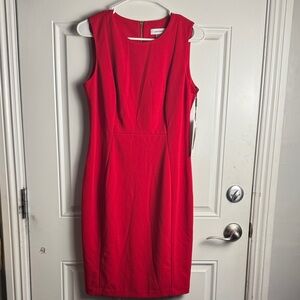 Calvin Klein Vibrant Red Midi Dress